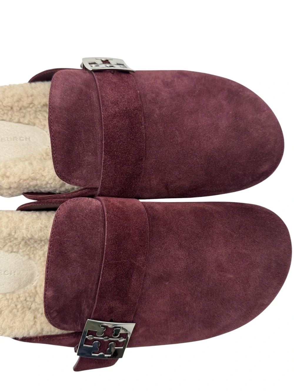 Tory Burch Mellow Shearling Mule Suede Shoes Size 10